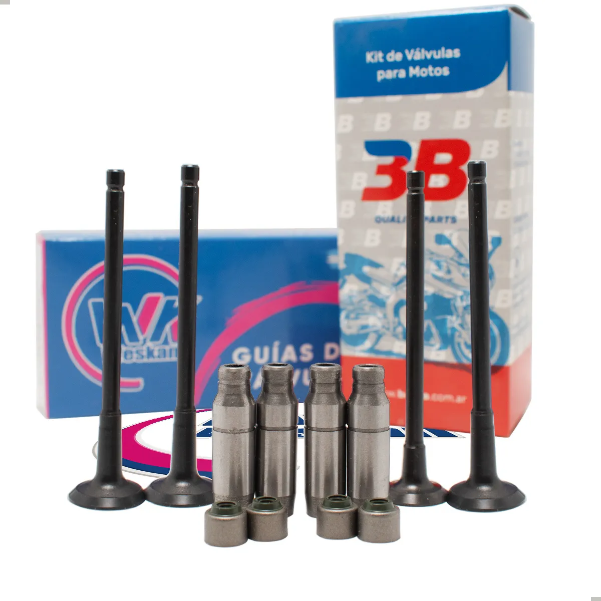 Kit Guia Fundicion + Válvula Bajaj Rouser Pulsar 135 + Reten