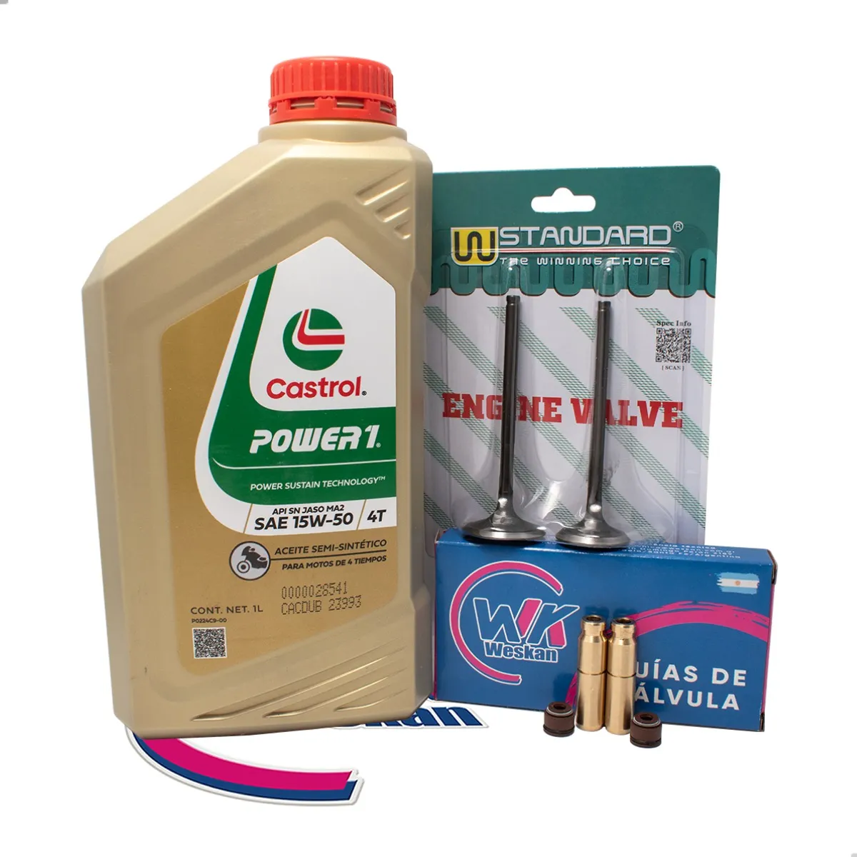Valvulas + Guías Bronce Honda Cg Titan 150 / Xr 150 + Aceite